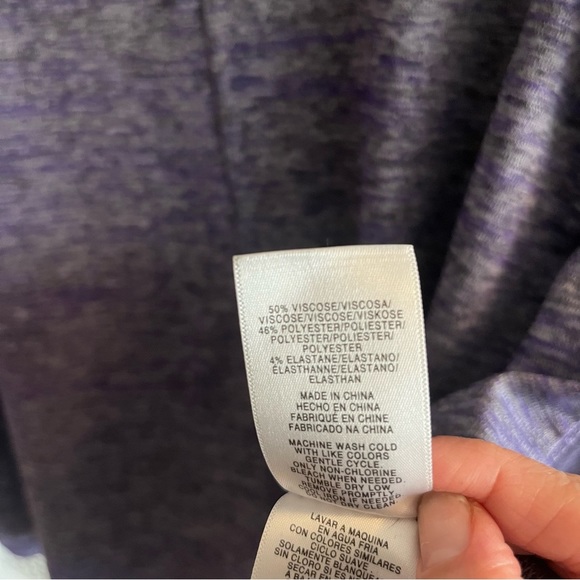 Jones New York Scoop Neck Long-sleeve Knit Top Size Large Heathered Purple GUC - Picture 3 of 9